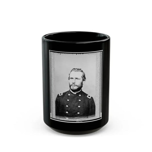 George R. Latham, Colonel, 5th W. Va. Cav., Head-And-Shoulders Portrait, Facing Slightly Left, In Union Uniform (U.S. Civil War) Black Coffee Mug 15oz - Go Mug Yourself