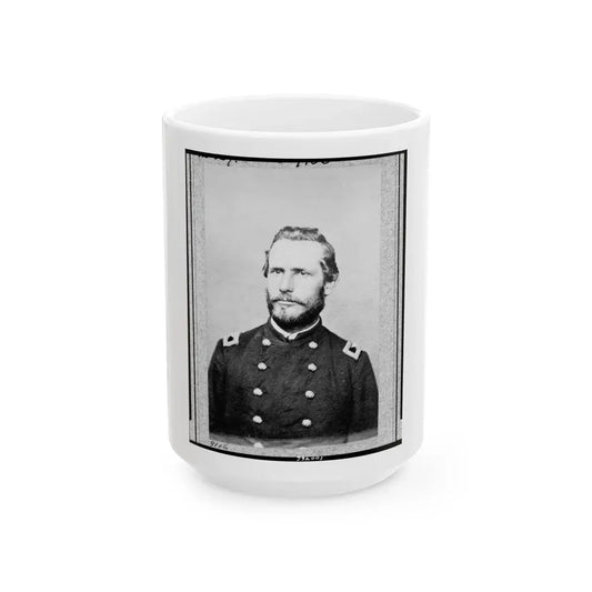 George R. Latham, Colonel, 5th W. Va. Cav., Head-And-Shoulders Portrait, Facing Slightly Left, In Union Uniform (U.S. Civil War) White Coffee Mug 15oz - Go Mug Yourself