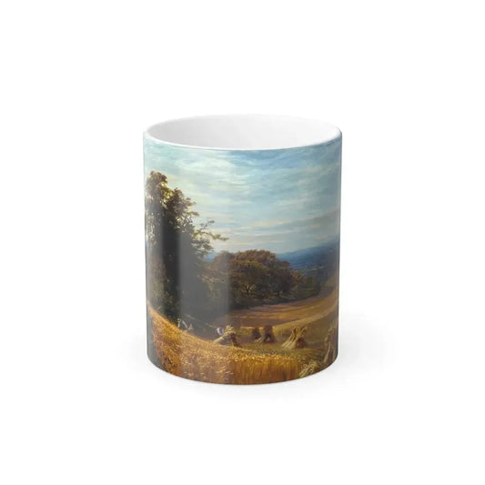 George Vicat Cole (1833-1893) Cornfield at Abingdon, Berks - Oil on Canvas 1874 - Color Changing Mug 11oz 11oz - Go Mug Yourself