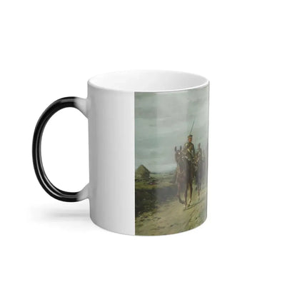 George Wright (1860-1942) The Riderless Horse - oil on canvas - Color Changing Mug 11oz - Go Mug Yourself