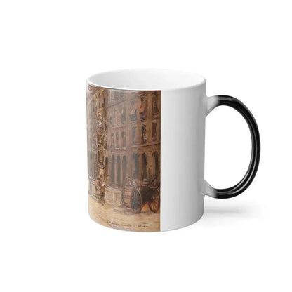 Georges Stein (1818-1890) a street scene in Bern - Color Changing Mug 11oz - Go Mug Yourself