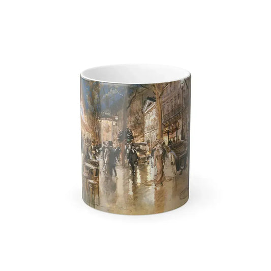 Georges Stein (1818-1890) evening on a parisian boulevard - Color Changing Mug 11oz 11oz - Go Mug Yourself