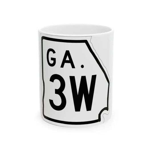 Georgia 3W 1948 (Georgia) (Road Sign) White Coffee Mug 11oz - Go Mug Yourself