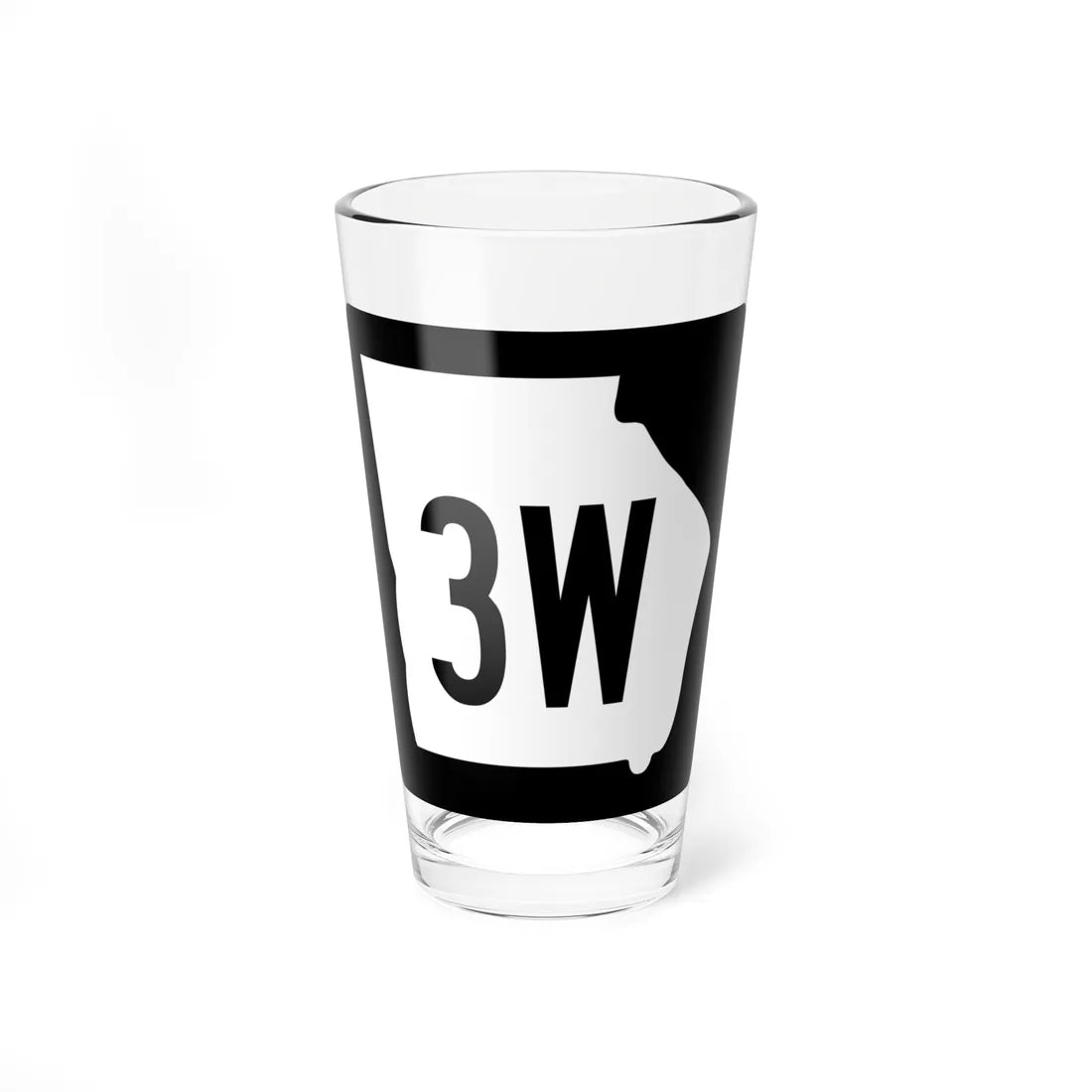 Georgia 3W (Georgia) (Road Sign) Pint Glass 16oz 16oz - Go Mug Yourself