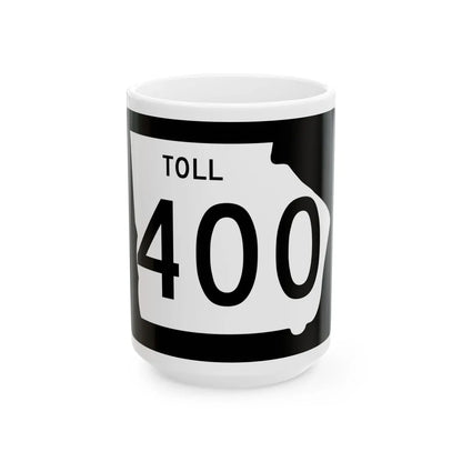 Georgia 400 Toll (Georgia) (Road Sign) White Coffee Mug 15oz - Go Mug Yourself