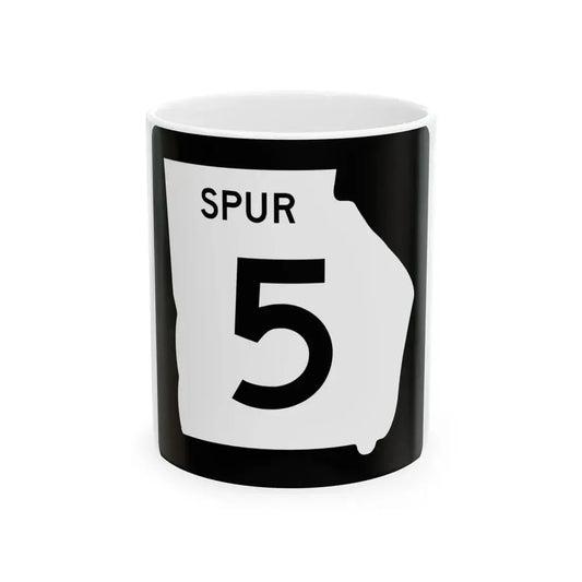 Georgia 5 Spur (Georgia) (Road Sign) White Coffee Mug 11oz - Go Mug Yourself