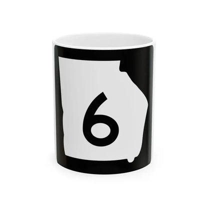 Georgia 6 (Georgia) (Road Sign) White Coffee Mug 11oz - Go Mug Yourself