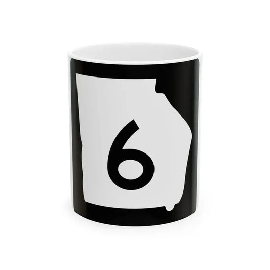 Georgia 6 (Georgia) (Road Sign) White Coffee Mug 11oz - Go Mug Yourself