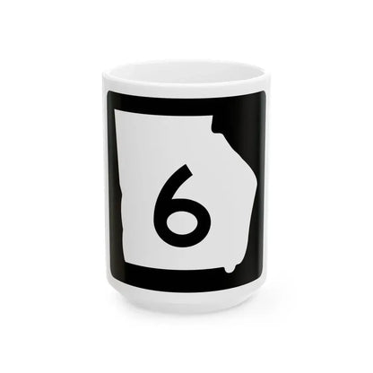 Georgia 6 (Georgia) (Road Sign) White Coffee Mug 15oz - Go Mug Yourself