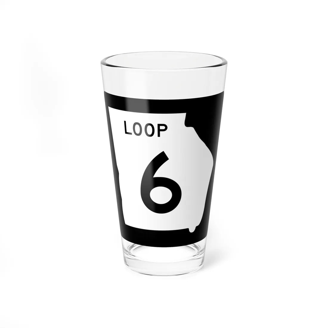 Georgia 6 Loop (Georgia) (Road Sign) Pint Glass 16oz 16oz - Go Mug Yourself