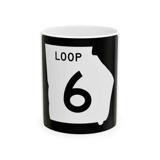 Georgia 6 Loop (Georgia) (Road Sign) White Coffee Mug 11oz - Go Mug Yourself