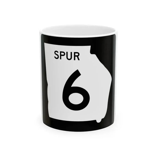 Georgia 6 Spur (Georgia) (Road Sign) White Coffee Mug 11oz - Go Mug Yourself
