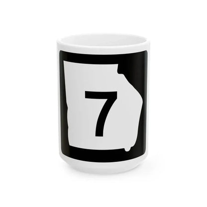 Georgia 7 (Georgia) (Road Sign) White Coffee Mug 15oz - Go Mug Yourself