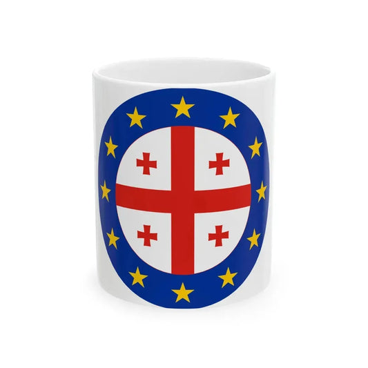 Georgia-EU flag roundel (Georgia) White Coffee Mug 11oz - Go Mug Yourself
