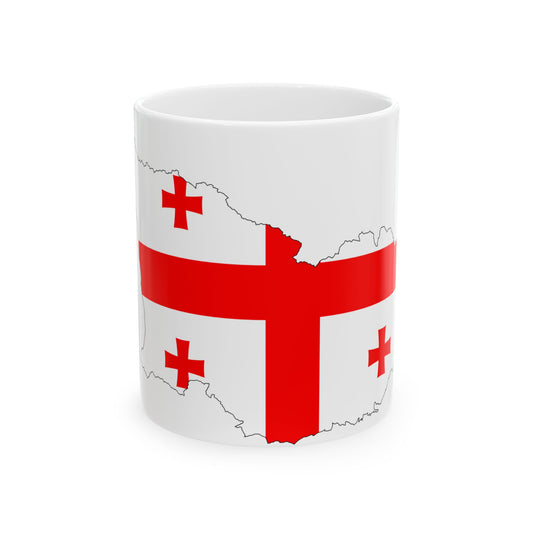 Georgia-Flagmap (Georgia) White Coffee Mug-11oz-Go Mug Yourself
