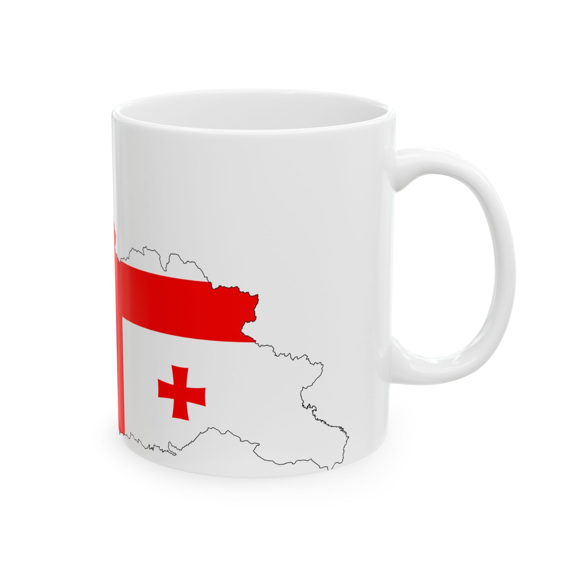 Georgia-Flagmap (Georgia) White Coffee Mug-Go Mug Yourself