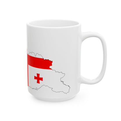 Georgia-Flagmap (Georgia) White Coffee Mug-Go Mug Yourself