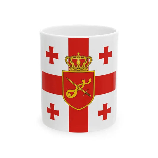 Georgia. Standard of Minister of Defence (Georgia) White Coffee Mug 11oz - Go Mug Yourself