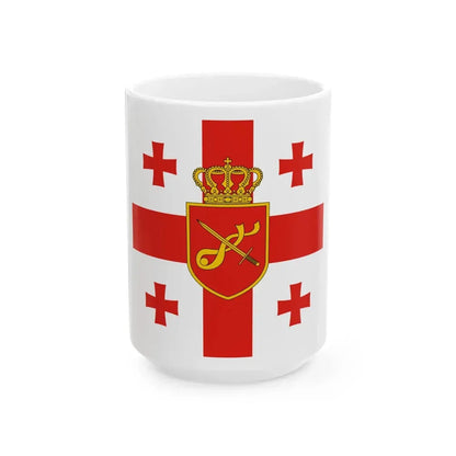Georgia. Standard of Minister of Defence (Georgia) White Coffee Mug 15oz - Go Mug Yourself