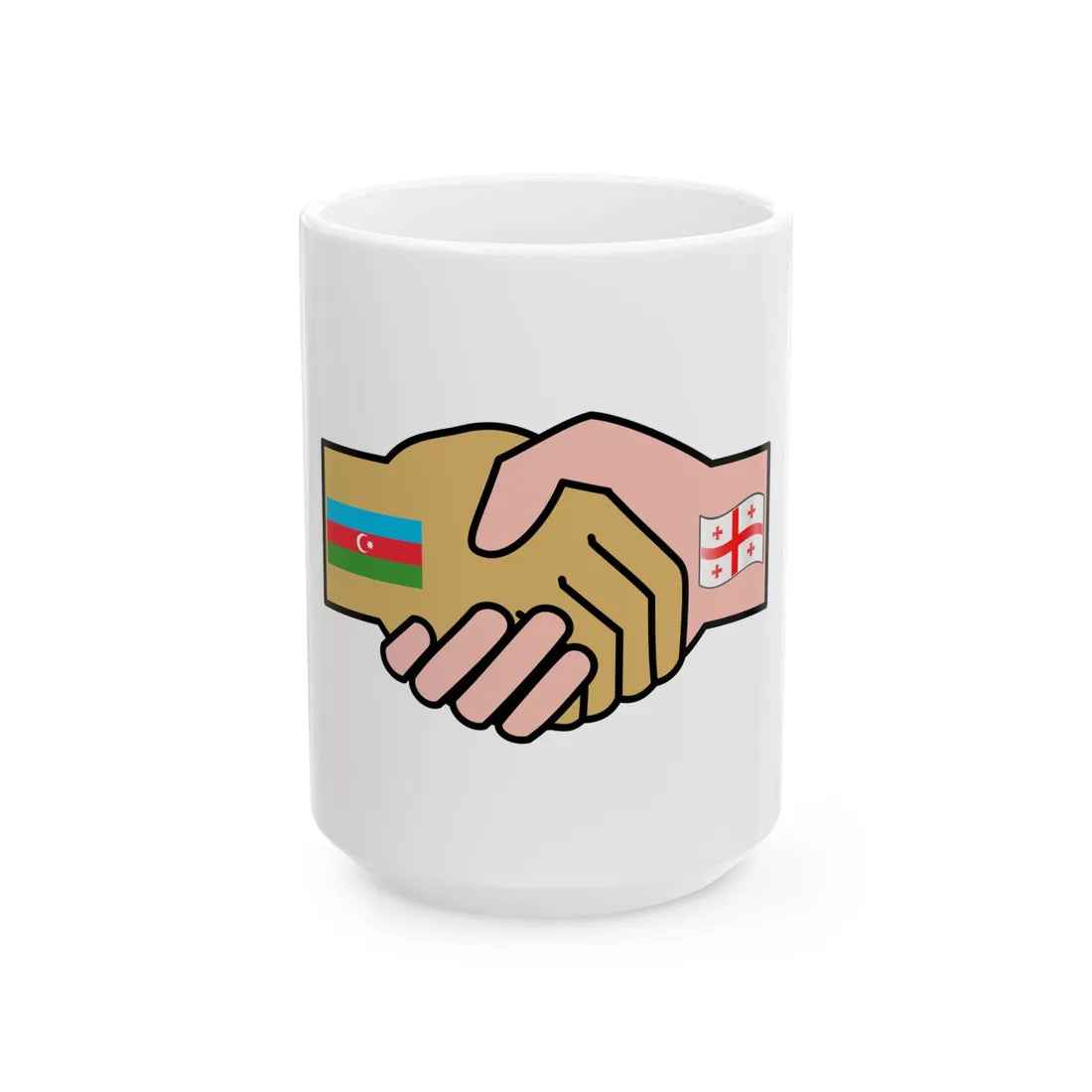 GeorgiaAzerbaijan (Azerbaijan) White Coffee Mug 15oz - Go Mug Yourself