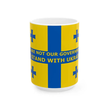 Georgian anti Russo-Ukrainian war flag (Georgia) White Coffee Mug 15oz - Go Mug Yourself