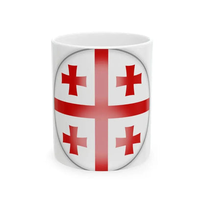 Georgian flag circle (Georgia) White Coffee Mug 11oz - Go Mug Yourself