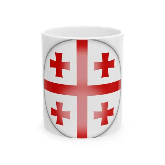 Georgian flag circle (Georgia) White Coffee Mug 11oz - Go Mug Yourself