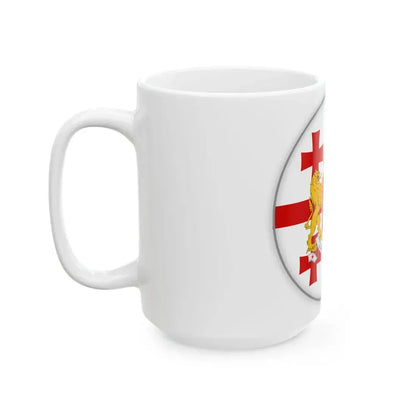 Georgian flag circle with COA (Georgia) White Coffee Mug - Go Mug Yourself