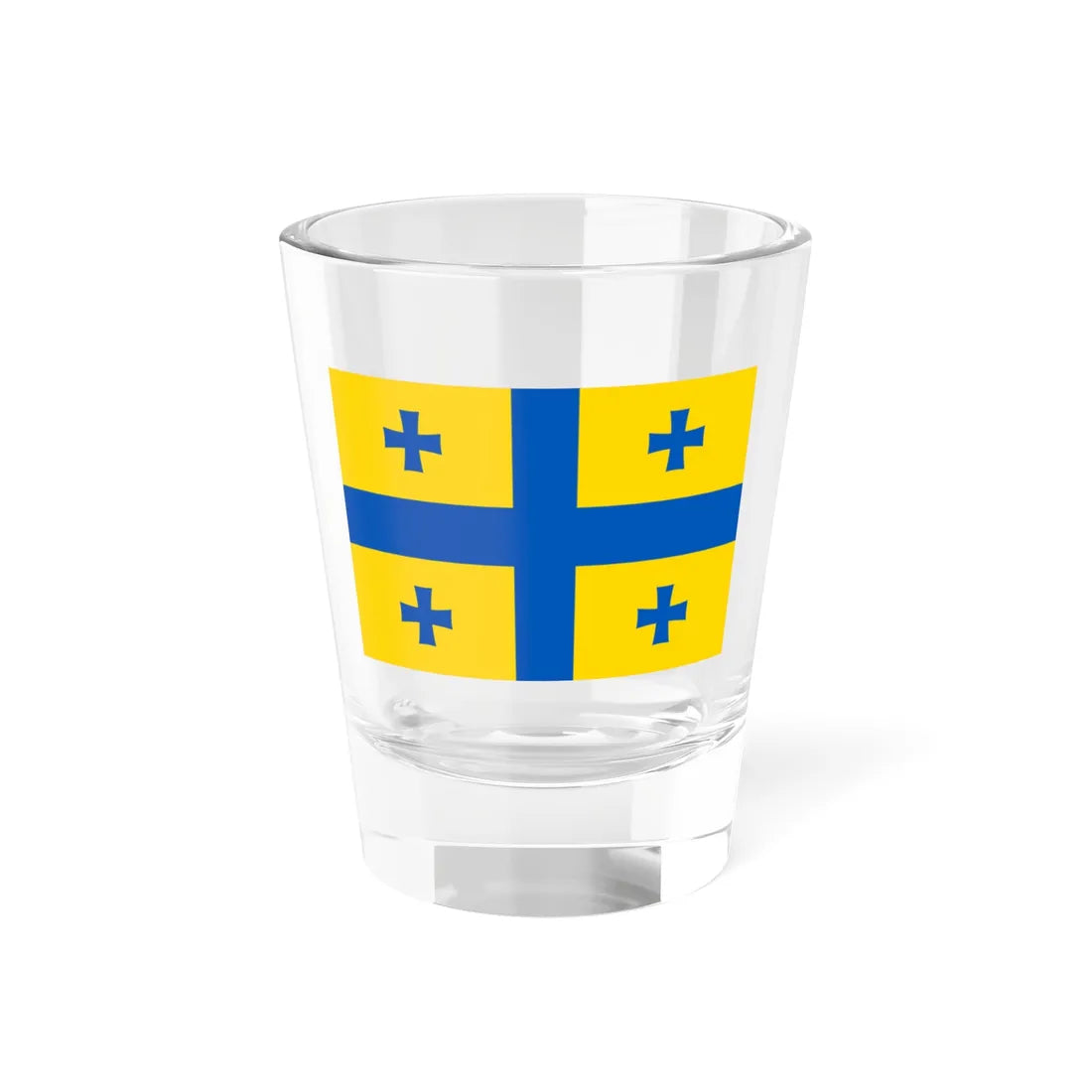Georgian flag in Ukraines flag colors (Georgia) Shot Glass 1.5oz 1.5oz - Go Mug Yourself