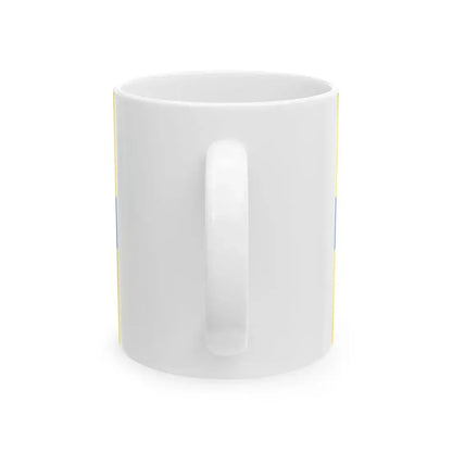 Georgian flag in Ukraines flag colors (Georgia) White Coffee Mug - Go Mug Yourself