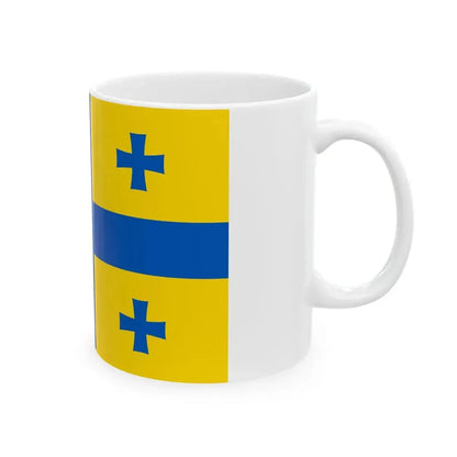 Georgian flag in Ukraines flag colors (Georgia) White Coffee Mug - Go Mug Yourself