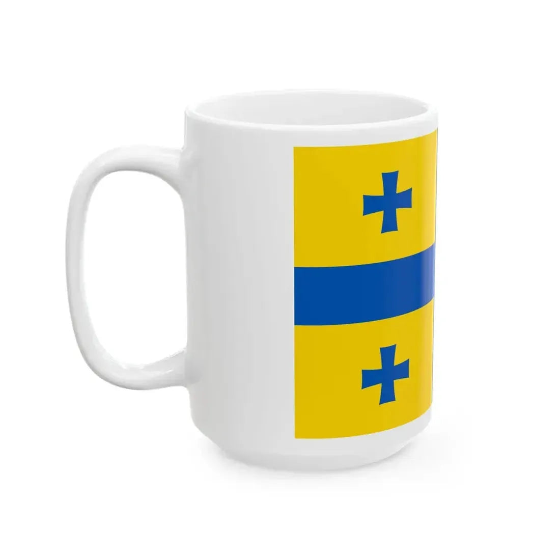 Georgian flag in Ukraines flag colors (Georgia) White Coffee Mug - Go Mug Yourself