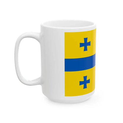 Georgian flag in Ukraines flag colors (Georgia) White Coffee Mug - Go Mug Yourself