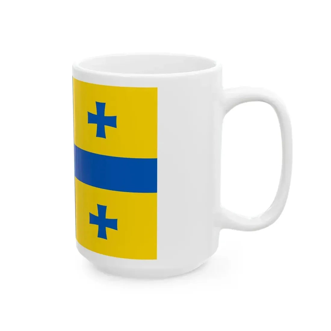 Georgian flag in Ukraines flag colors (Georgia) White Coffee Mug - Go Mug Yourself