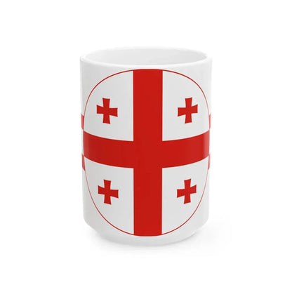 Georgian flag roundel (Georgia) White Coffee Mug 15oz - Go Mug Yourself