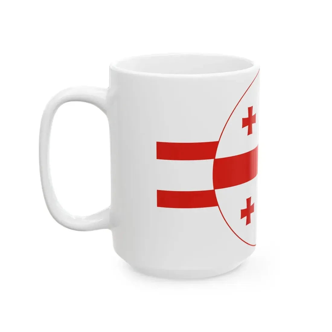 Georgian flag roundel (Georgia) White Coffee Mug - Go Mug Yourself