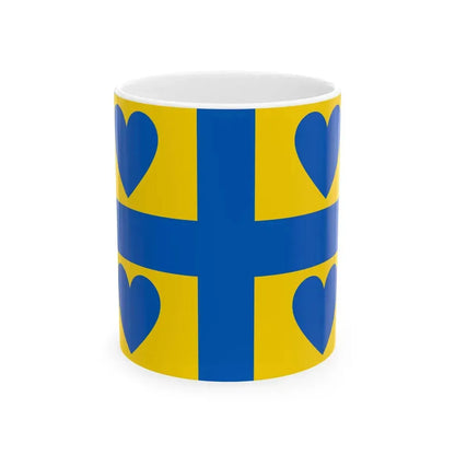 Georgian-Ukrainian heart flag (Georgia) White Coffee Mug 11oz - Go Mug Yourself