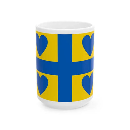 Georgian-Ukrainian heart flag (Georgia) White Coffee Mug 15oz - Go Mug Yourself