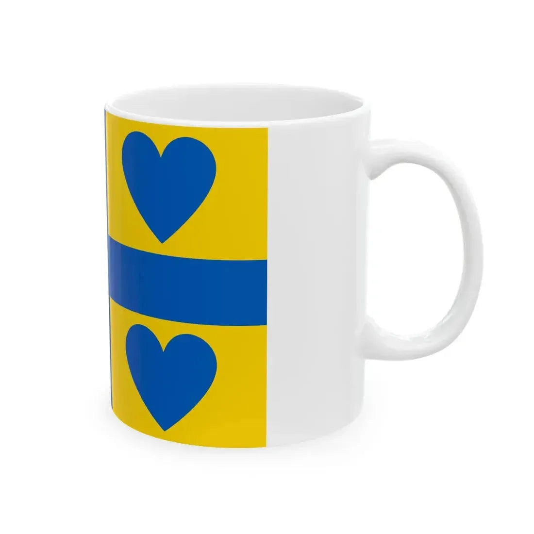 Georgian-Ukrainian heart flag (Georgia) White Coffee Mug - Go Mug Yourself