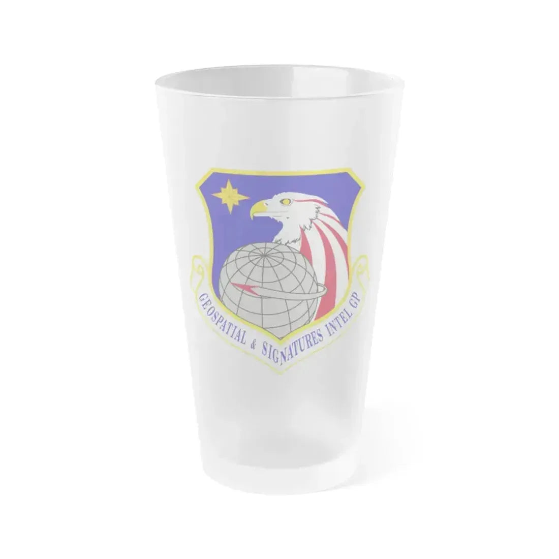 Geospatial and Signatures Intelligence Group (U.S. Air Force) Frosted Pint Glass 16oz 16oz Frosted - Go Mug Yourself