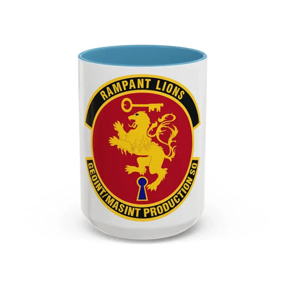 Geospatial Intelligence Measurement & Signatures Intelligence Production Squadron (U.S. Air Force) Accent Coffee Mug 15oz Light Blue - Go Mug Yourself