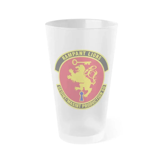 Geospatial Intelligence Measurement & Signatures Intelligence Production Squadron (U.S. Air Force) Frosted Pint Glass 16oz 16oz Frosted - Go Mug Yourself