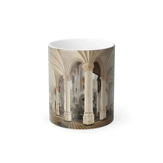Gerard Houckgeest (c1600-1661) Ambulatory of the Nieuwe Kerk in Delft, with the Tomb of William the Sile-0 - Color Changing Mug 11oz 11oz - Go Mug Yourself