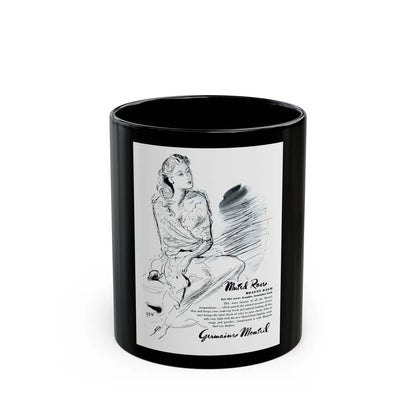 Germaine Monteil advt, Muted Rose, 1945 - Black Coffee Mug 11oz - Go Mug Yourself