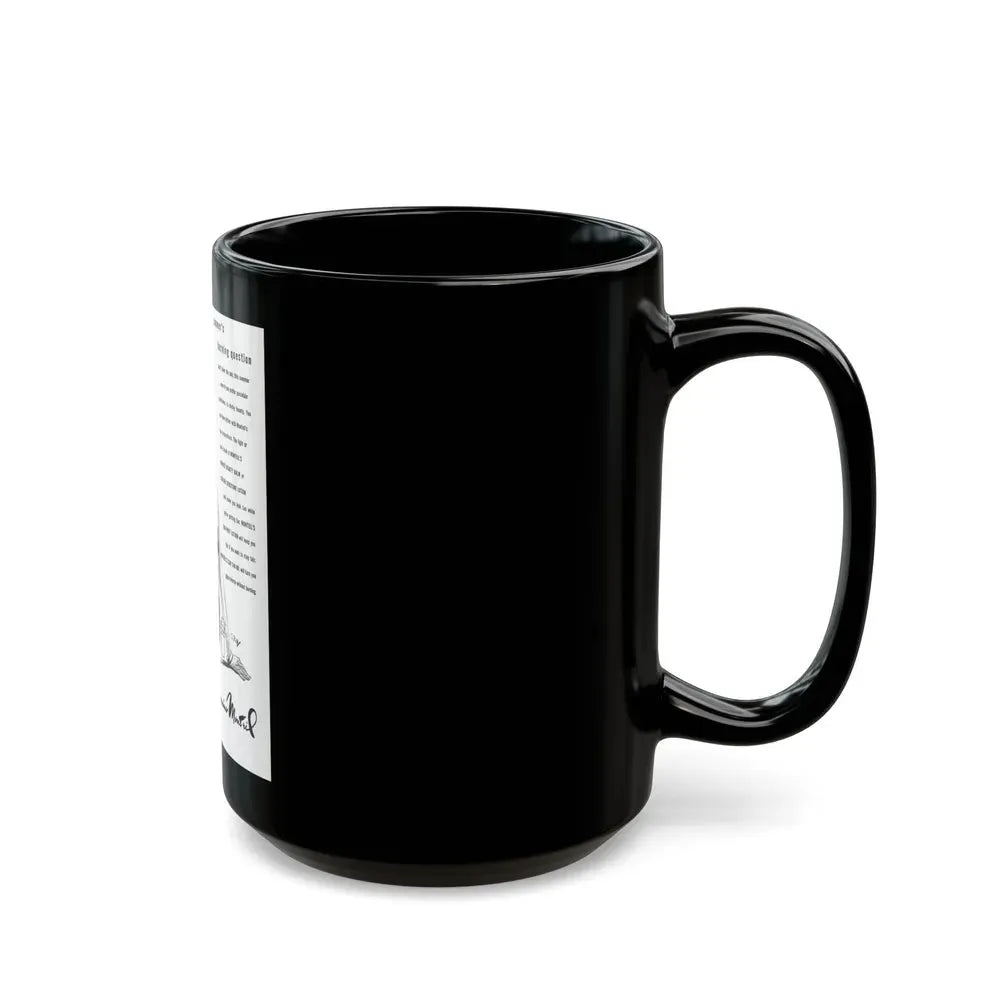 Germaine Monteil advt, Summer's burning question, 1947 - Black Coffee Mug - Go Mug Yourself