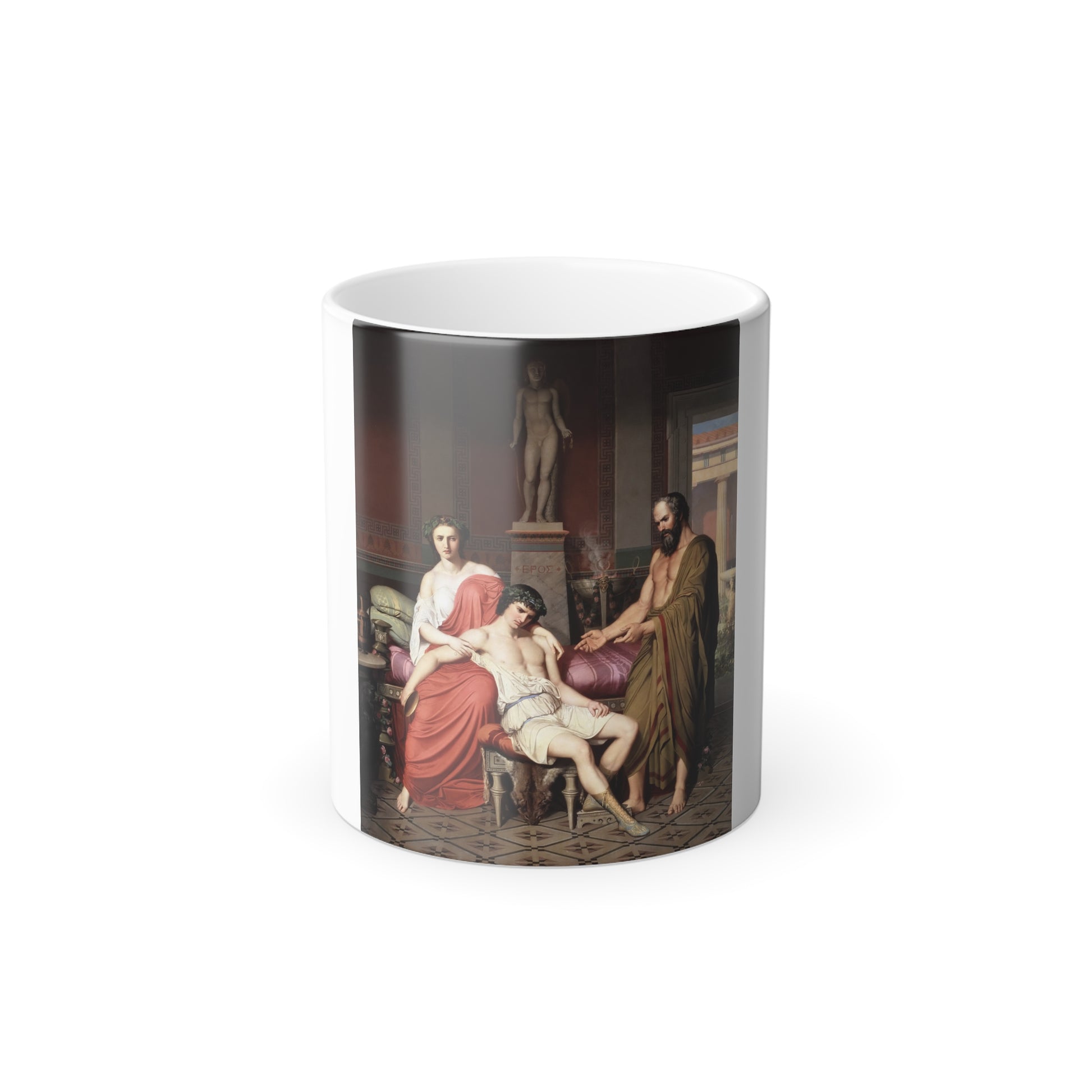German Amores Hernandez (1823 or 1827-1894) Socrates Chiding Alcibiades in Home of a Courtesan - 1857 - Color Changing Mug 11oz-11oz-Go Mug Yourself