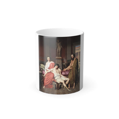 German Amores Hernandez (1823 or 1827-1894) Socrates Chiding Alcibiades in Home of a Courtesan - 1857 - Color Changing Mug 11oz-11oz-Go Mug Yourself