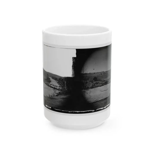 Germanna Ford, Rapidan River, Va. Artillery Crossing Pontoon Bridges (U.S. Civil War) White Coffee Mug 15oz - Go Mug Yourself