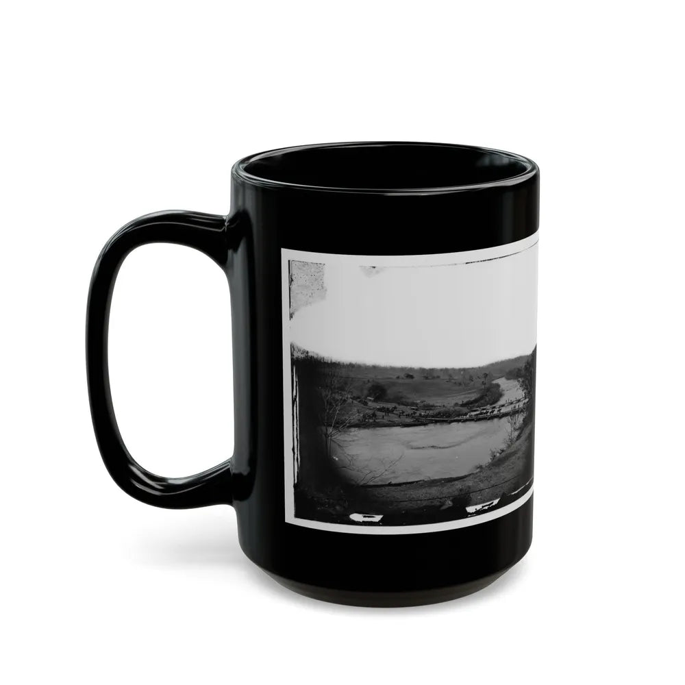 Germanna Ford, Rapidan River, Va. Artillery Crossing Pontoon Bridges (U.S. Civil War) Black Coffee Mug-Go Mug Yourself