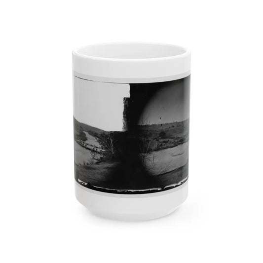 Germanna Ford, Rapidan River, Va. Artillery Crossing Pontoon Bridges (U.S. Civil War) White Coffee Mug-15oz-Go Mug Yourself